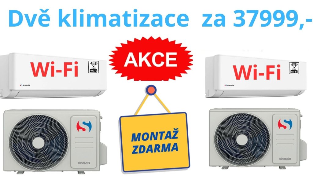 Sinclair SKY 3,5kw  dvě klimatizace montáž zdarma